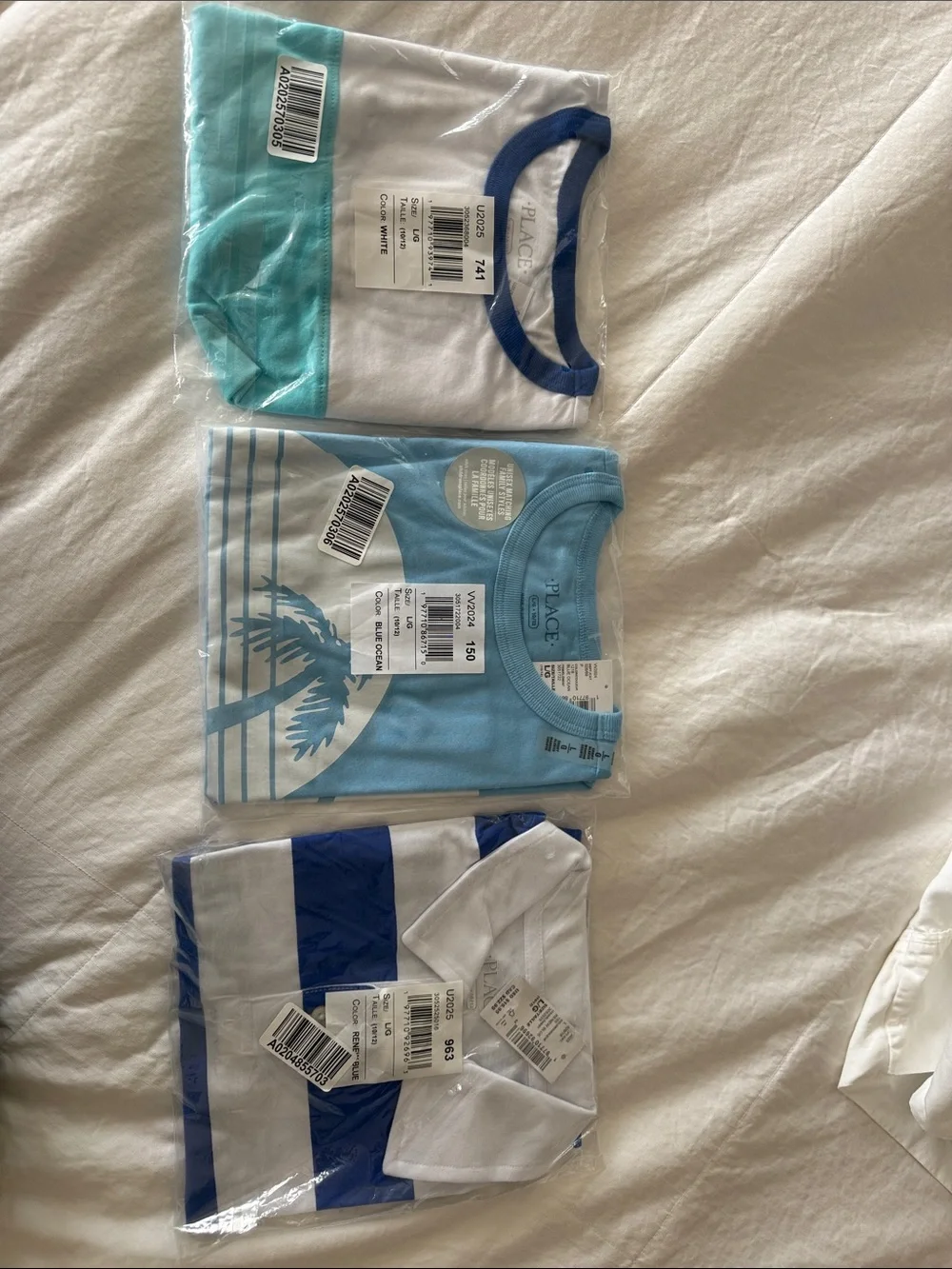 The Children's Place White & Blue Boys Short Sleeve Tee Bundle